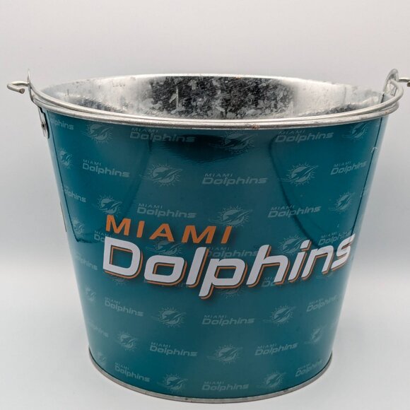 NFL Miami Dolphins 5 Qt Metal Pail with Handle - Picture 3 of 9